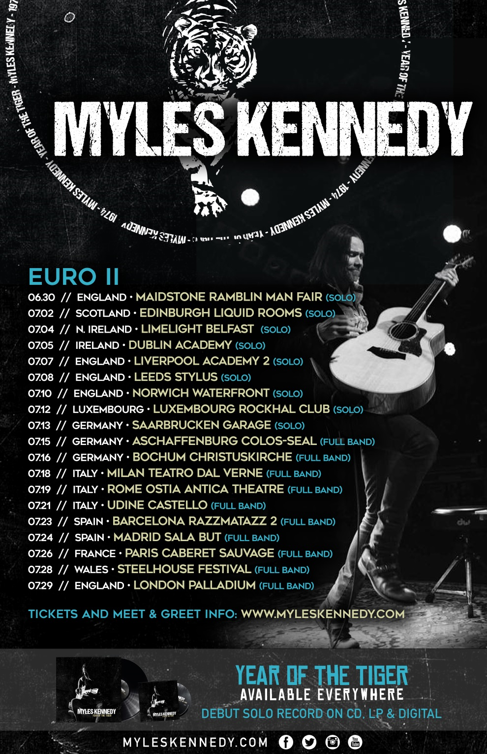 Myles Kennedy announces more UK dates