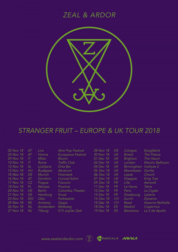 Zeal & Ardor announce debut UK tour