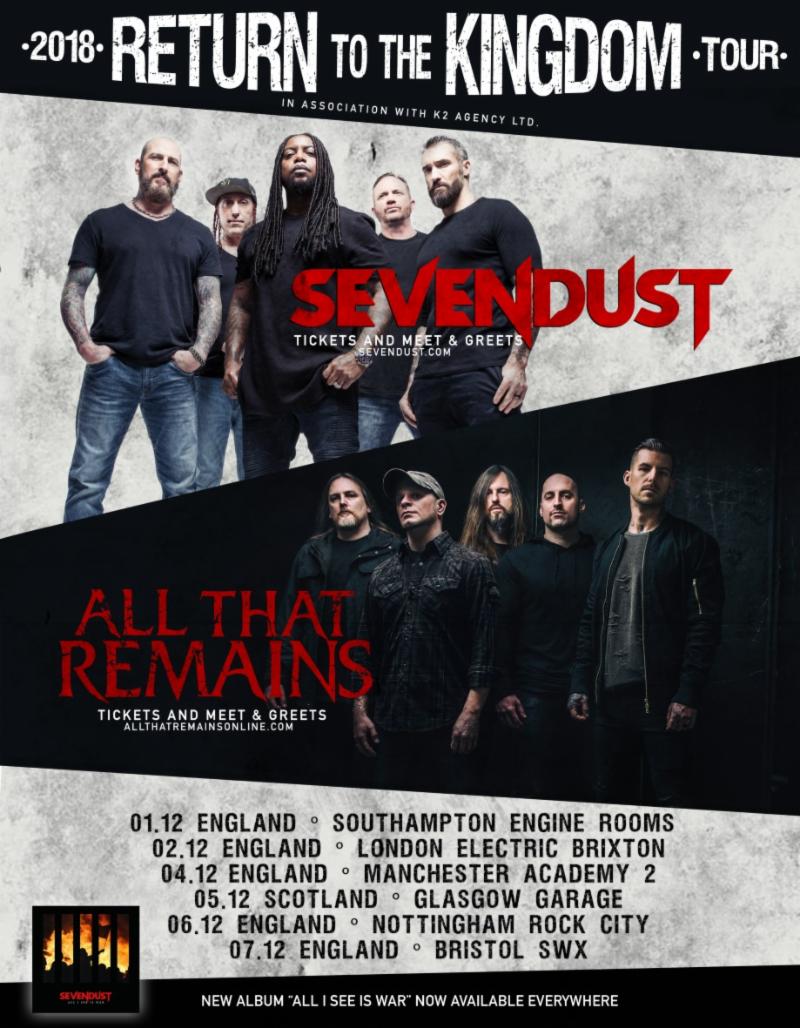 Sevendust announce UK tour!