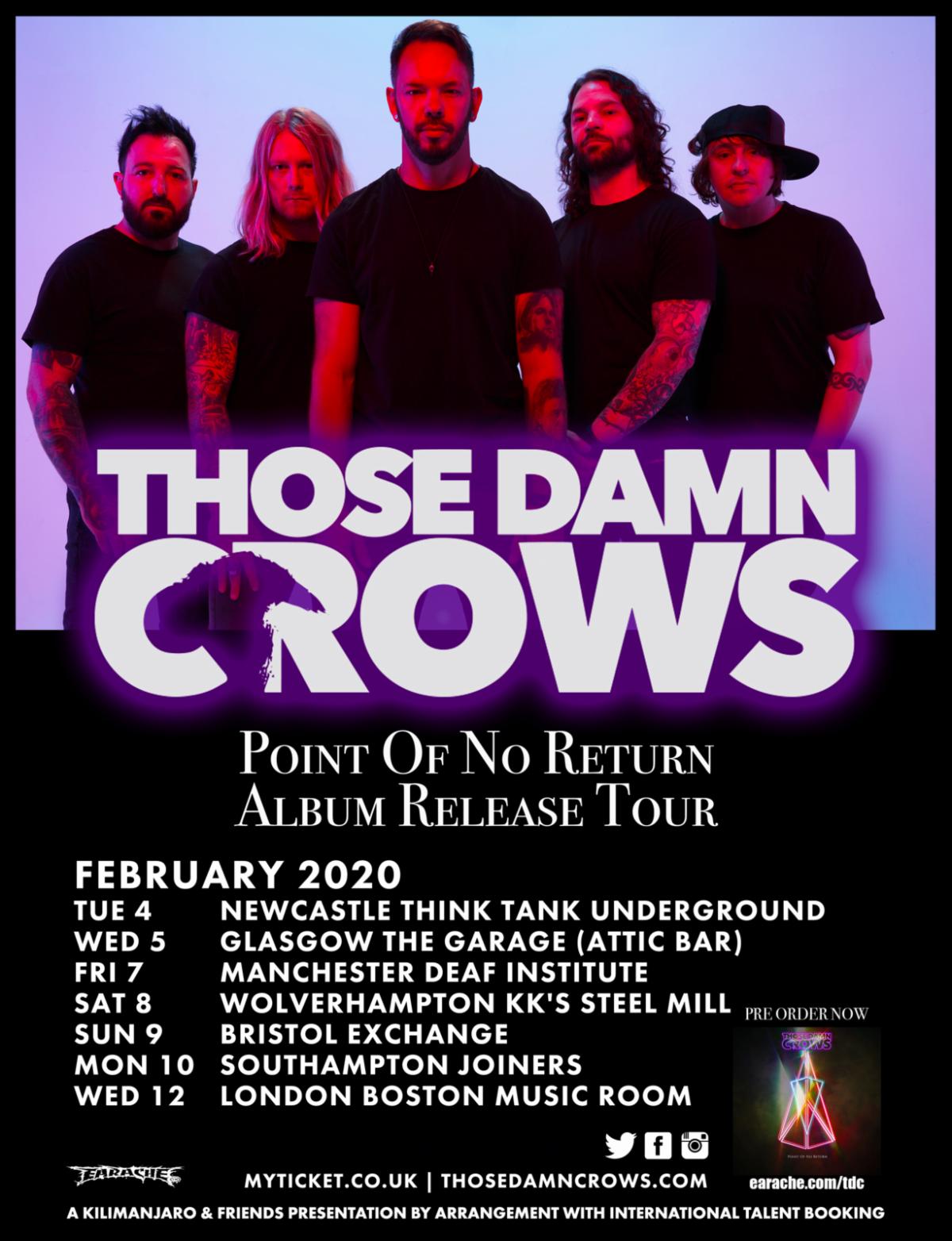 Those Damn Crows announce album release shows - ALTCORNER.com