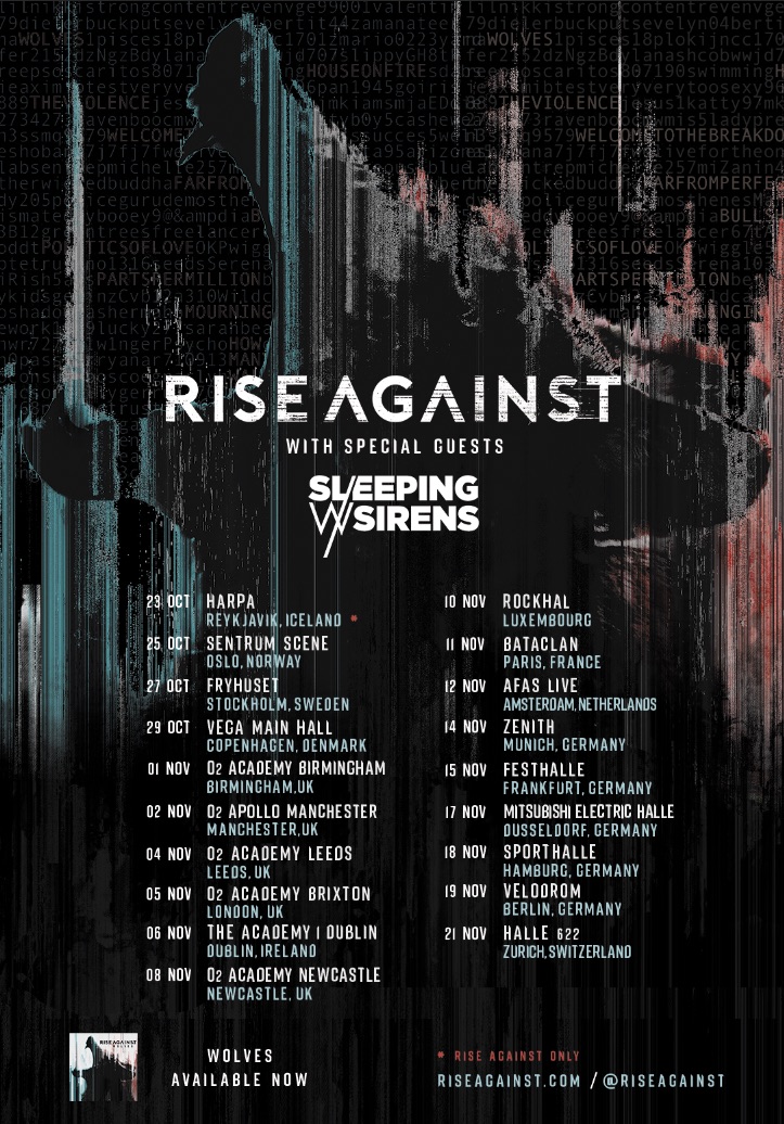 rise against tour 2022 lieder